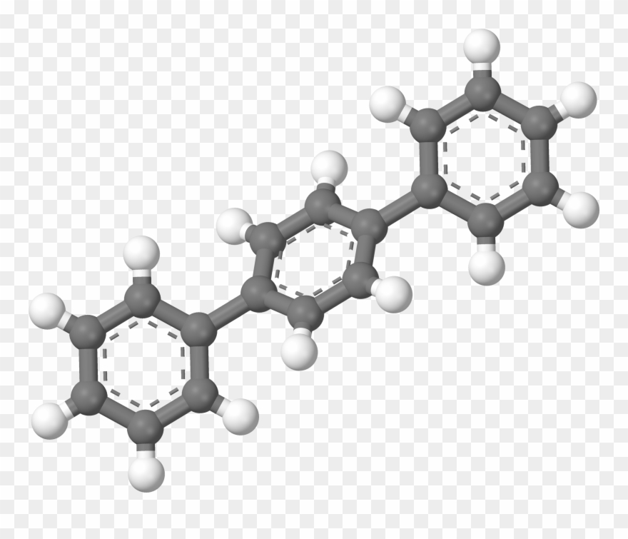 Para Terphenyl 3d Balls - 3d Benzene Clipart