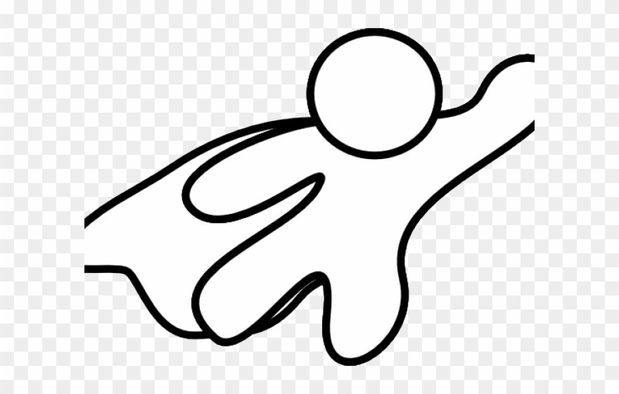 Black And White Super Hero Clip Art - Png Download
