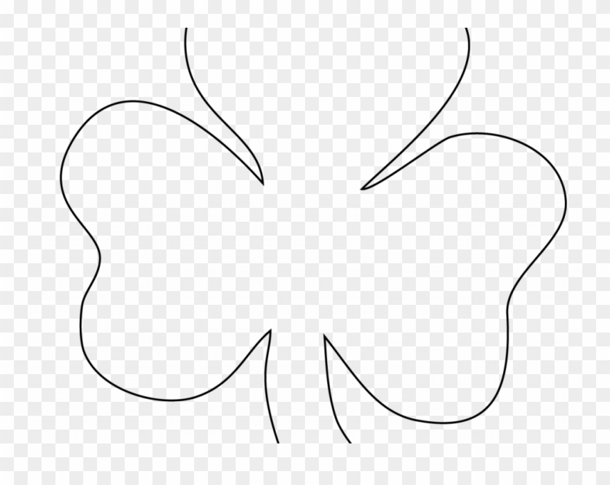 Download Shamrock Cut Out Pattern - Line Art Clipart