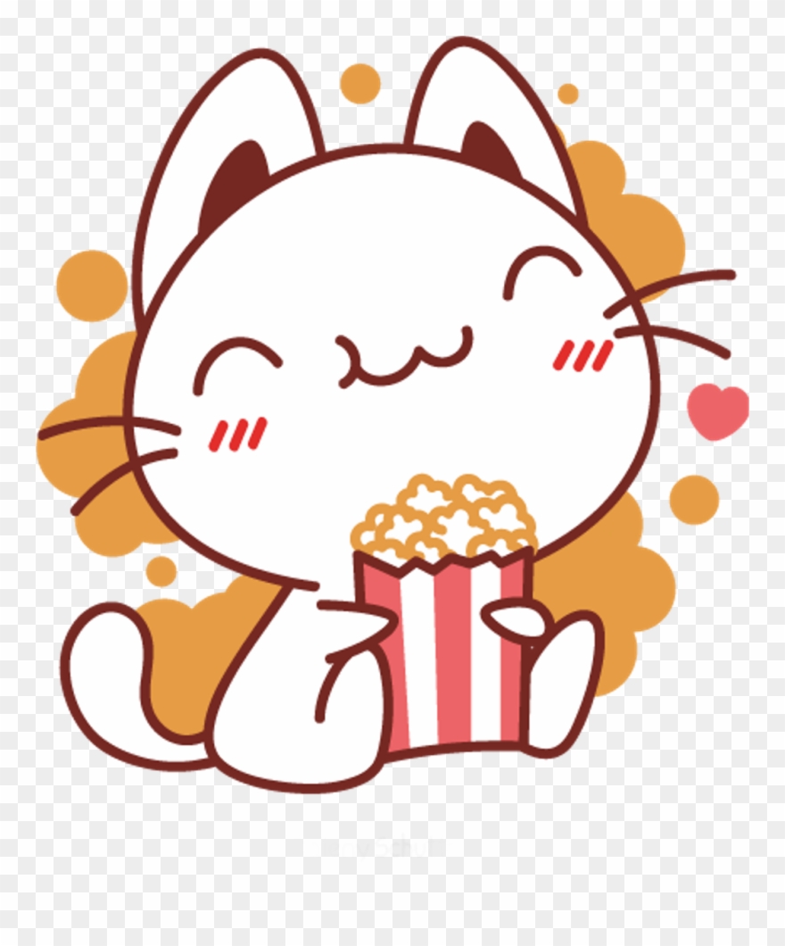Popcorn Sticker - Snack Vector Clipart