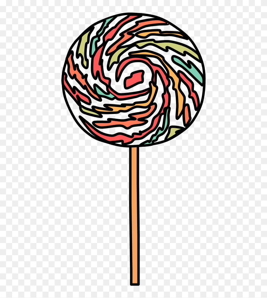Lollipop, Large, Swirl, Pastel Colors, White, Png - Red Clipart