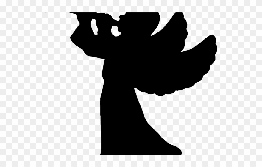 Apocalyptic Clipart Trumpet - Silhouette Angel With Trumpet - Png Download