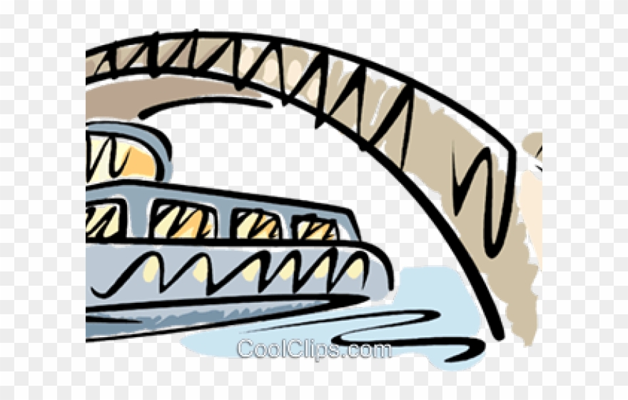 Cartoon Clipart Bridge - Boat Under The Bridge Clipart - Png Download