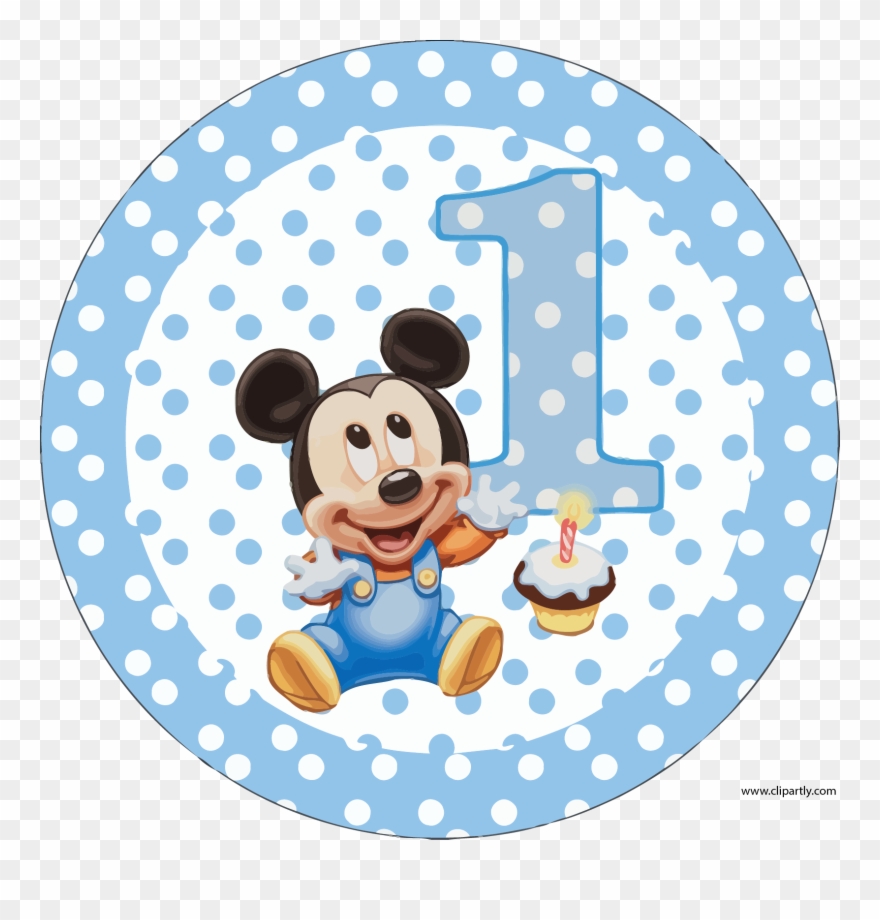 Circle Birthday Mickey Clipart Png - Baby Mickey Mouse Png Transparent Png