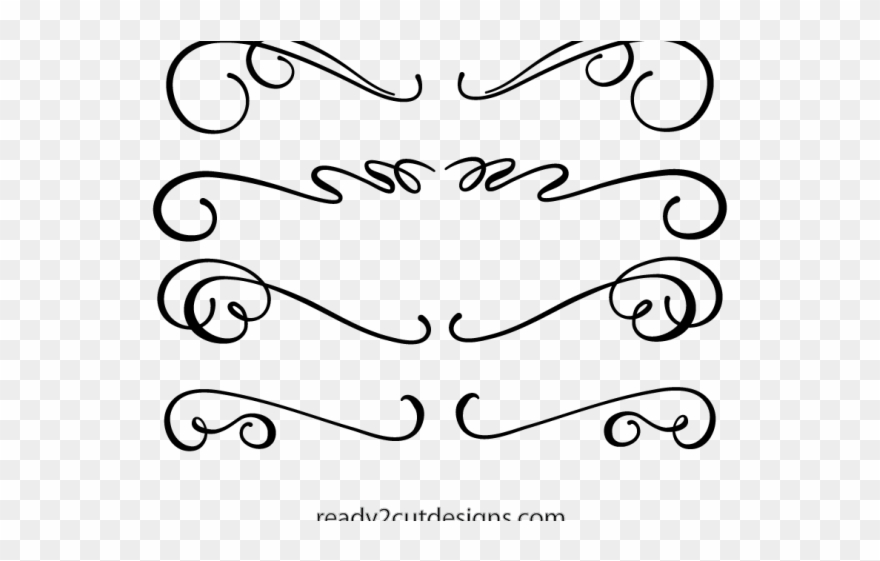 Swirl Clipart Calligraphy - Line Art - Png Download