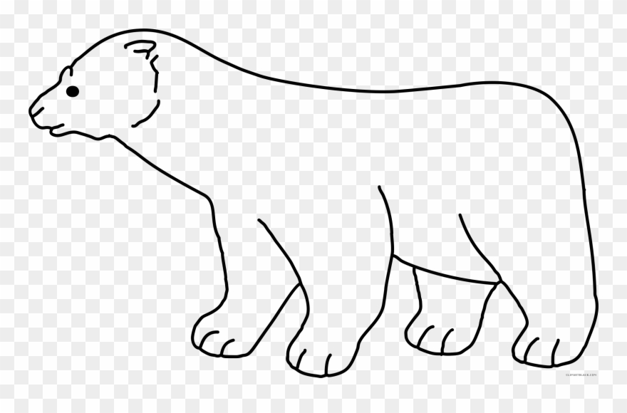 Polar Bear Clip Art - Polar Bear Art Line - Png Download
