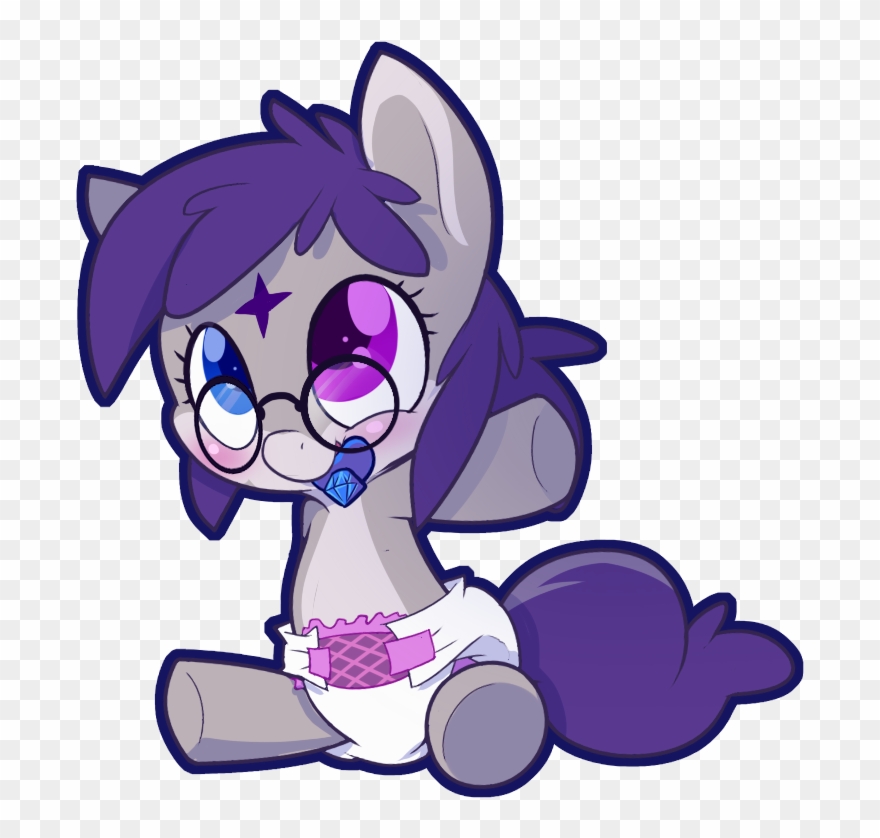 Cuddlehooves, Baby, Baby Pony, Diaper, Foal, Glasses, - Cartoon Clipart