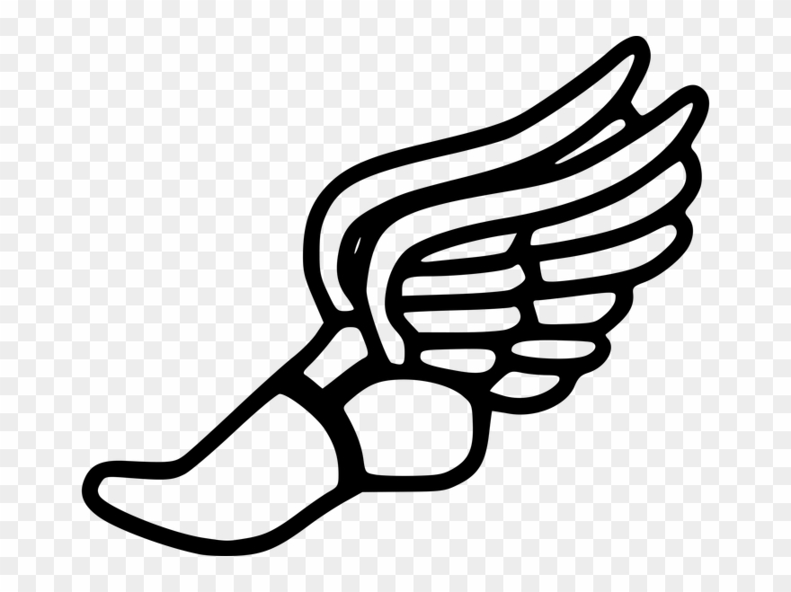 2 Running Shoes Art Running Shoe Track Shoes With Wings - Track Shoe Clipart - Png Download