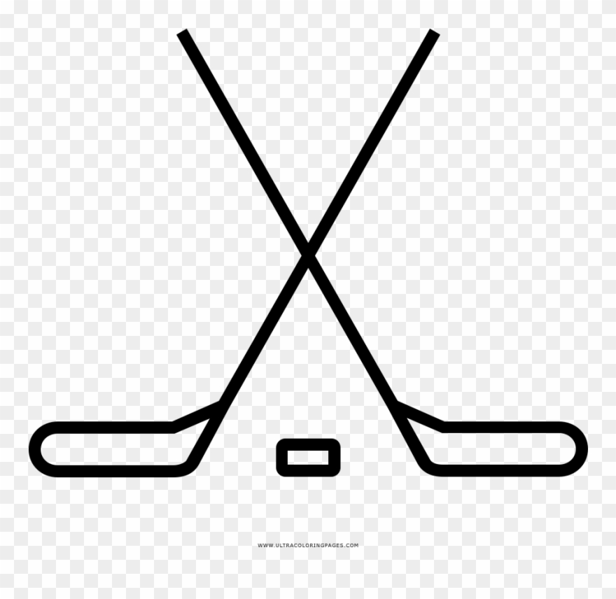 Hockey Sticks Coloring Page - Hockey Clipart
