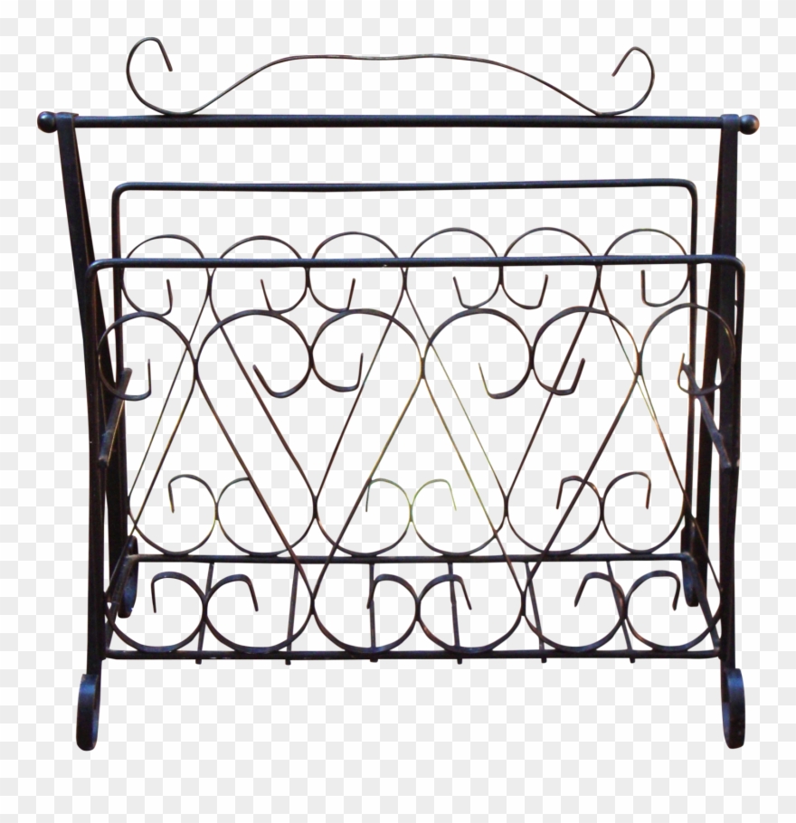 Deco Hollywood Regency Wrought Iron Magazine Rack Clipart
