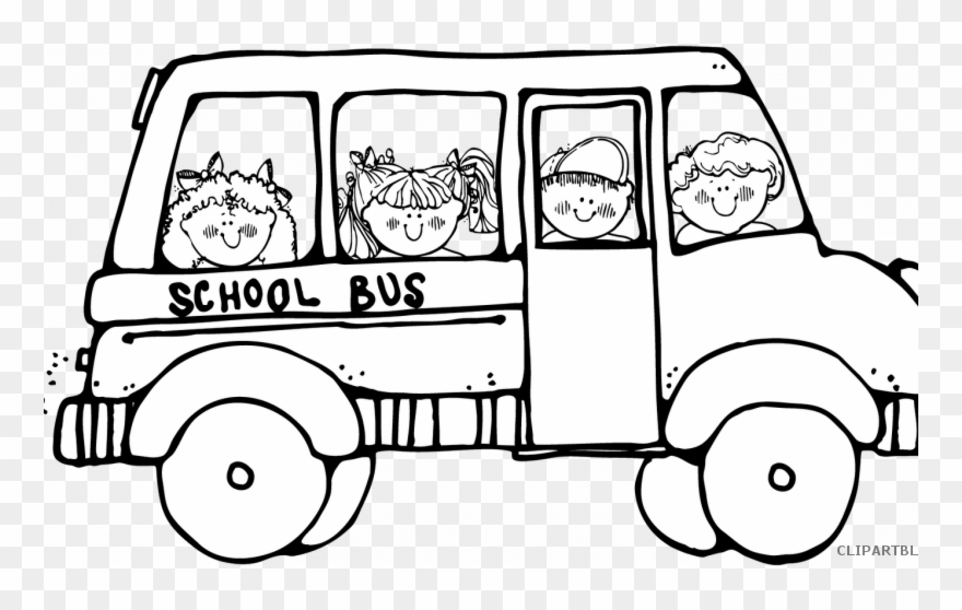 Download School Clipart Black And White - School Bus Clipart Black And White - Png Download