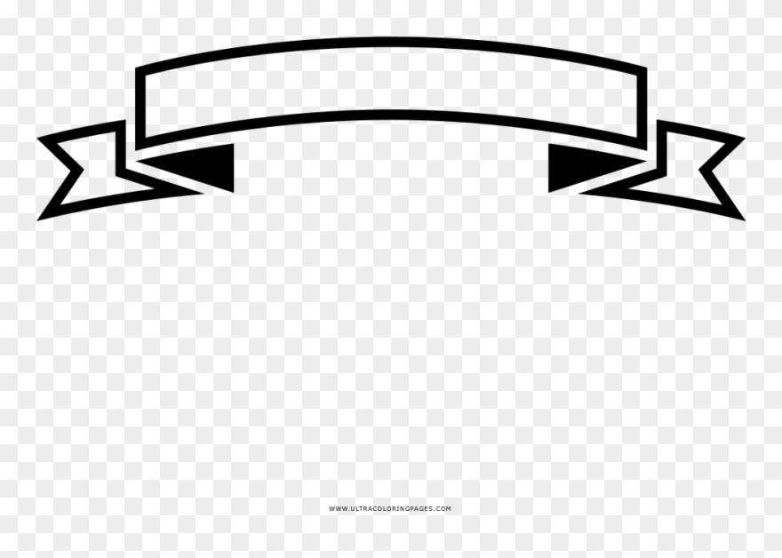 Ribbon Banner Coloring Page - Fita Desenho Png Clipart