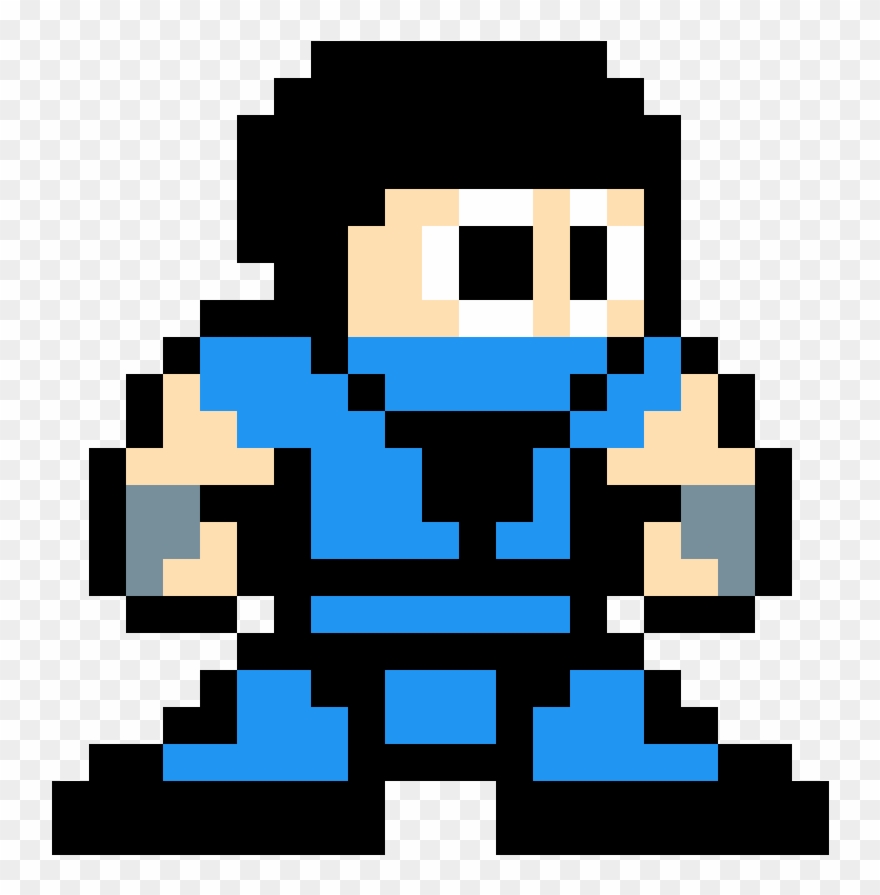 Pixel Art Mortal Kombat , Png Download - Sub Zero Pixel Art Clipart