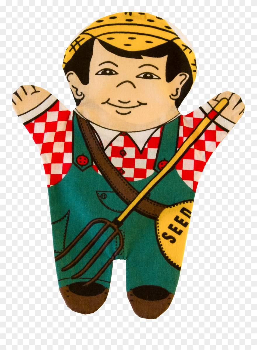 Farmer Puppet Front - Cartoon Clipart