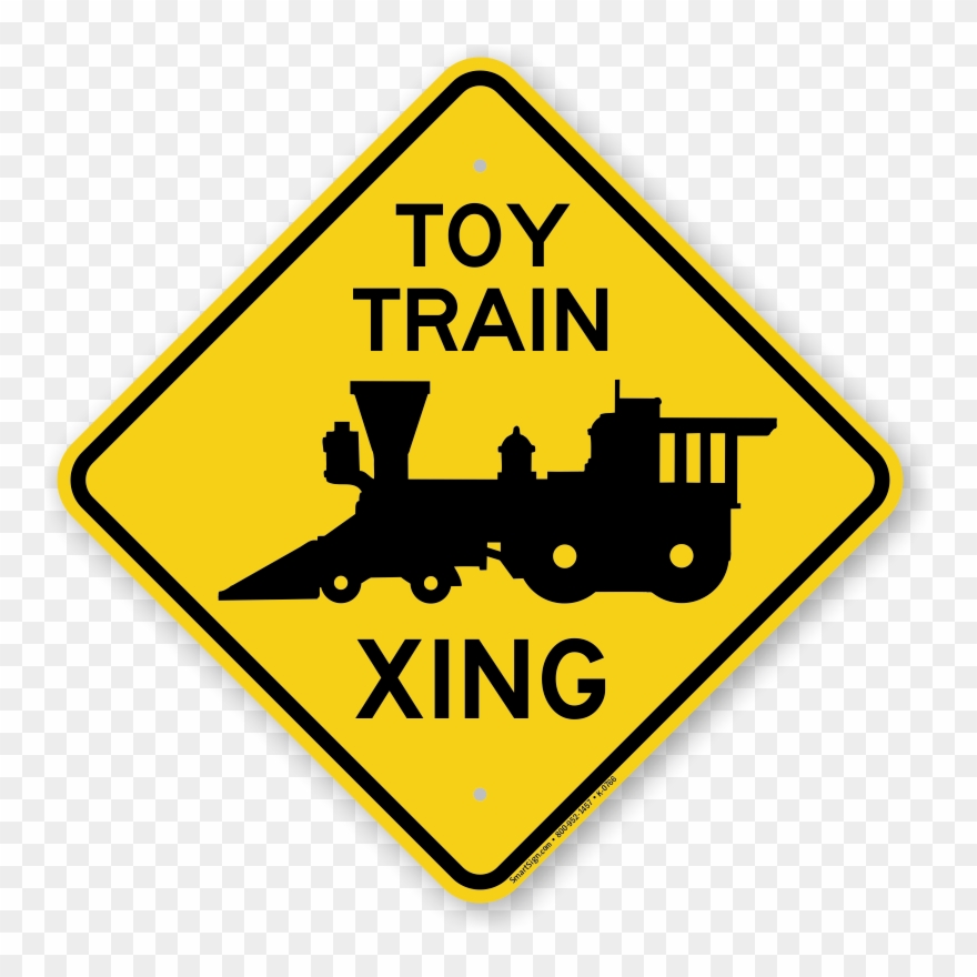 Toy Train Xing Diamond Crossing Sign - You Can Clip Art - Png Download
