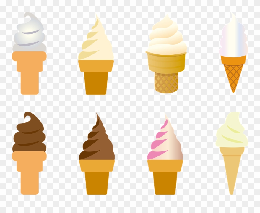 Ice Cream Cone Cold Sweet Food Ice Frozen - Ice Cream Cone Clipart