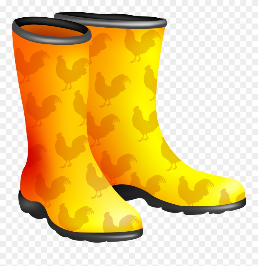 Chicken Wellington Boot Rooster - Rain Boots Vector Png Clipart