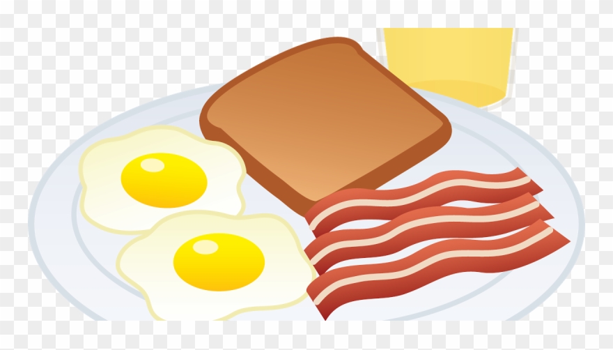 Eat Clipart Breakfast - Bacon And Eggs Drawing - Png Download