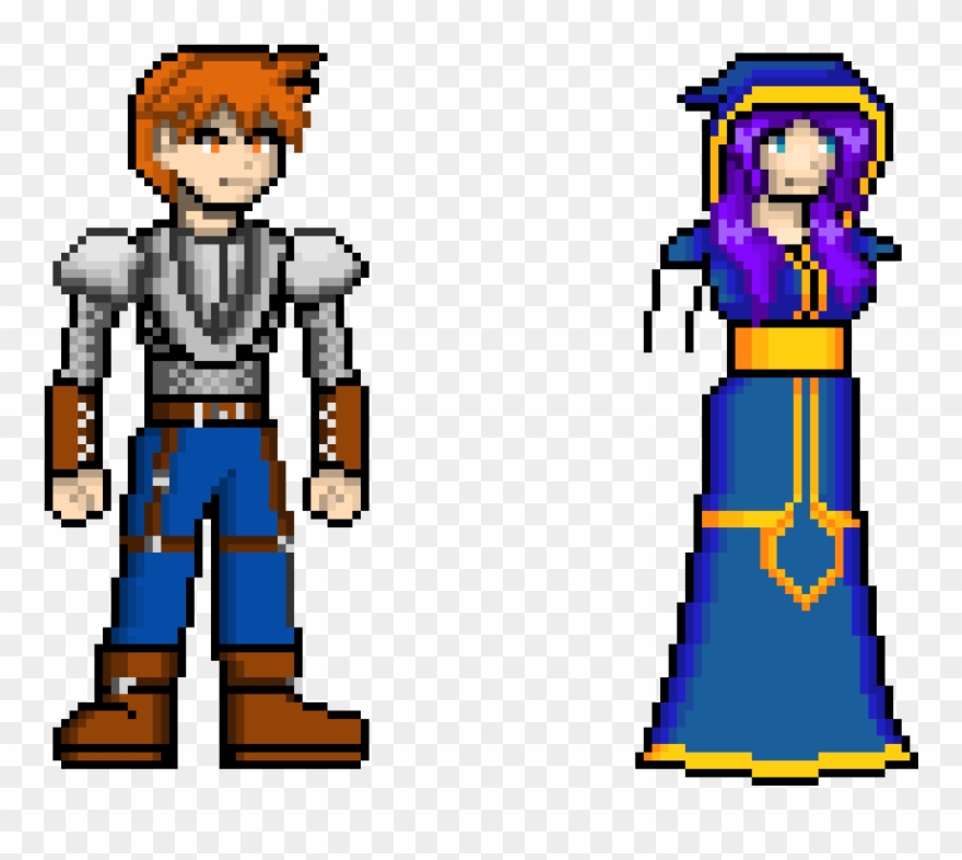Tim The Knight And Lina The Armless Caster By Philipesan Clipart