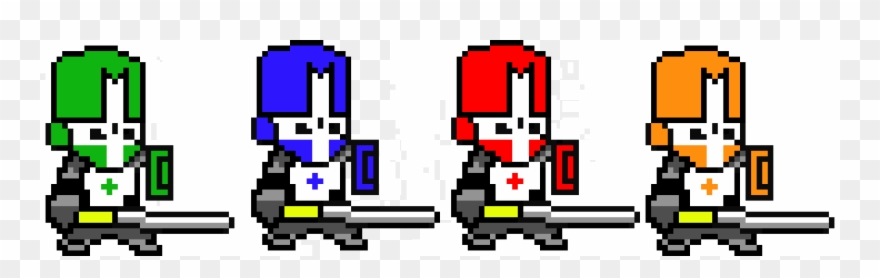 The 4 Knights - Transparent 8 Bit Knight Clipart