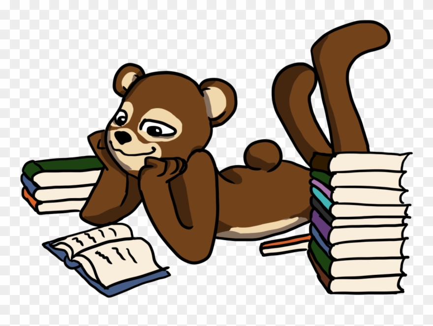 Baker Bear Reading - Cartoon Clipart