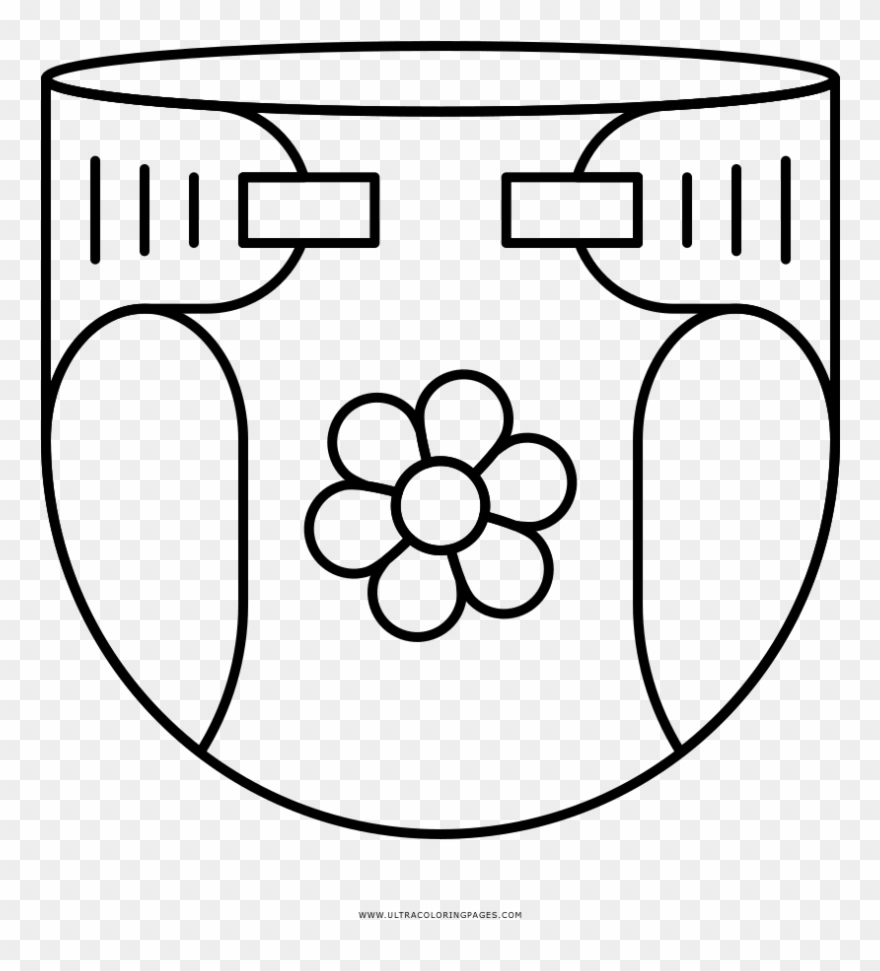 Diaper Coloring Page - Pañal De Bebe Para Colorear Clipart