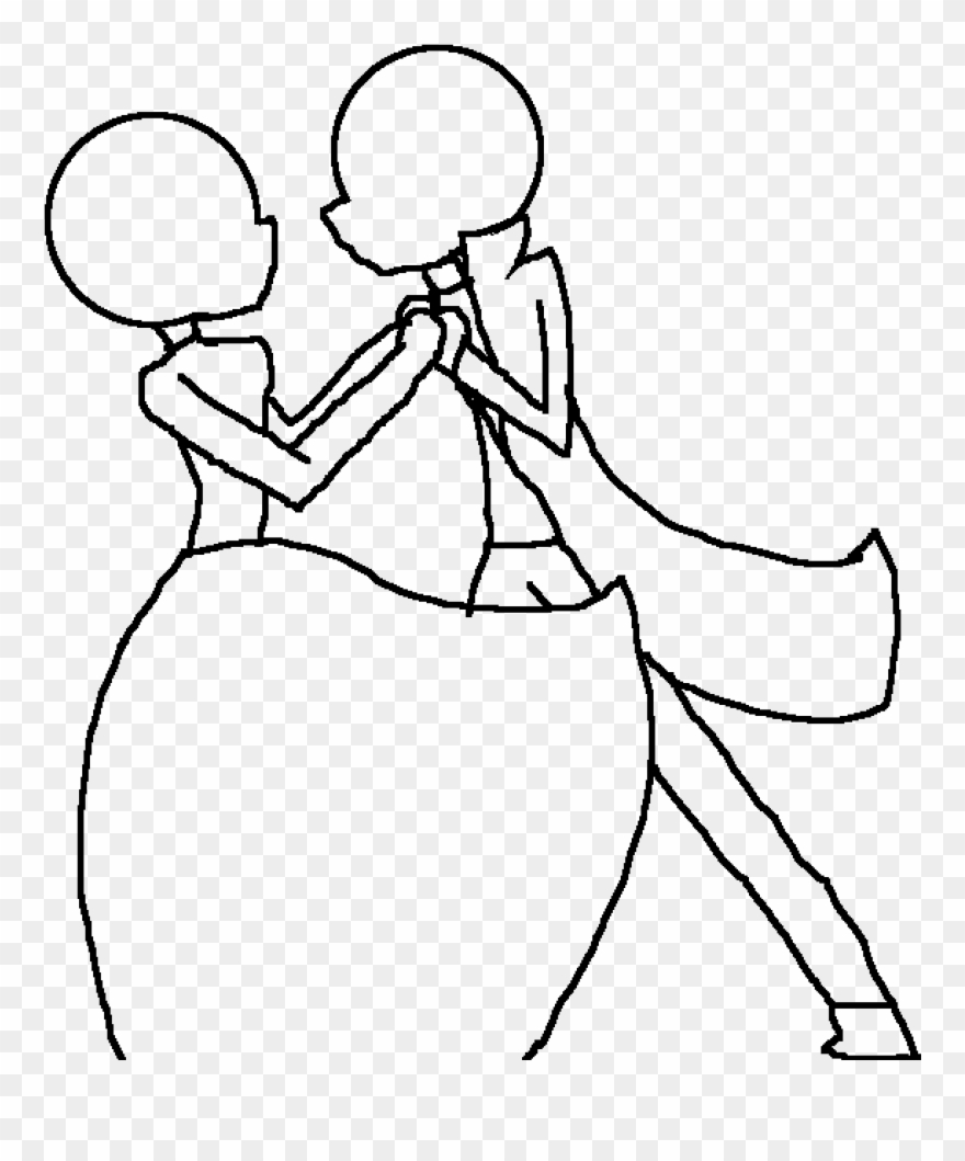 Ballroom Dancing Base - Line Art Clipart