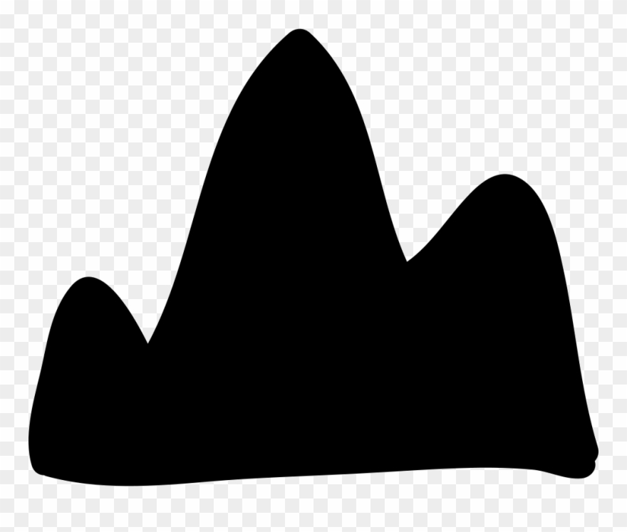 Clip Black And White Stock Drawn Filled Silhouette - Montañas Icono Png Transparent Png