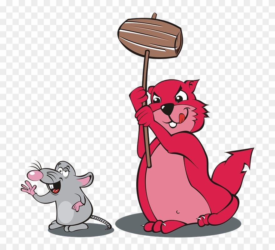 Marmot, Mammal, Rodent, Red, Pink, Rat, Hammer, Adobe - Cat Clipart