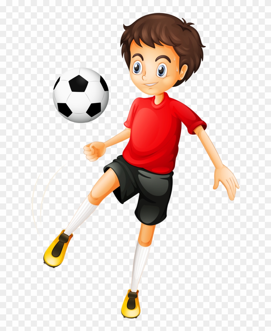 5 - Boy Playing Football Cartoon Clipart