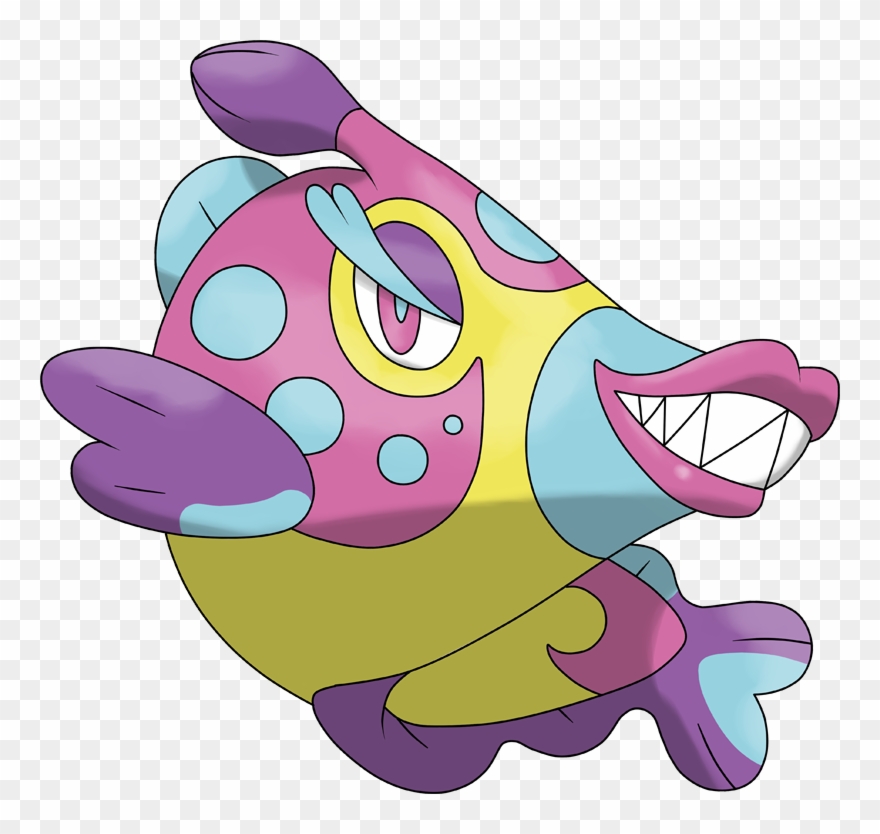 Pokemon Clipart Pink Fish - Bruxish Pokemon - Png Download