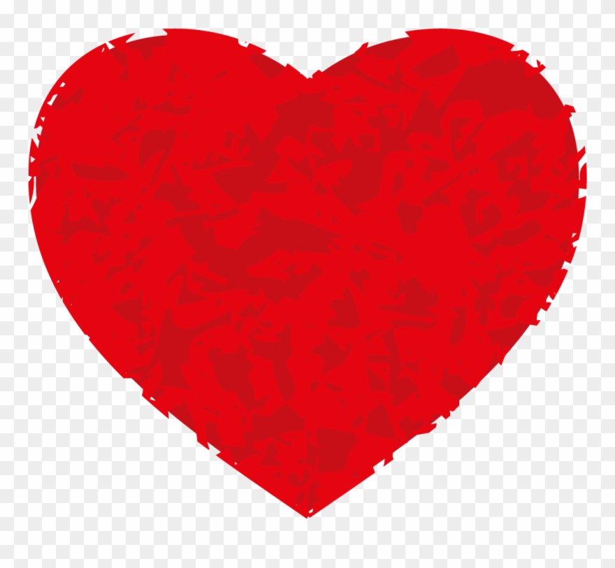 Black And White S Day Red Heart Romance Valentines - Vector Graphics Clipart