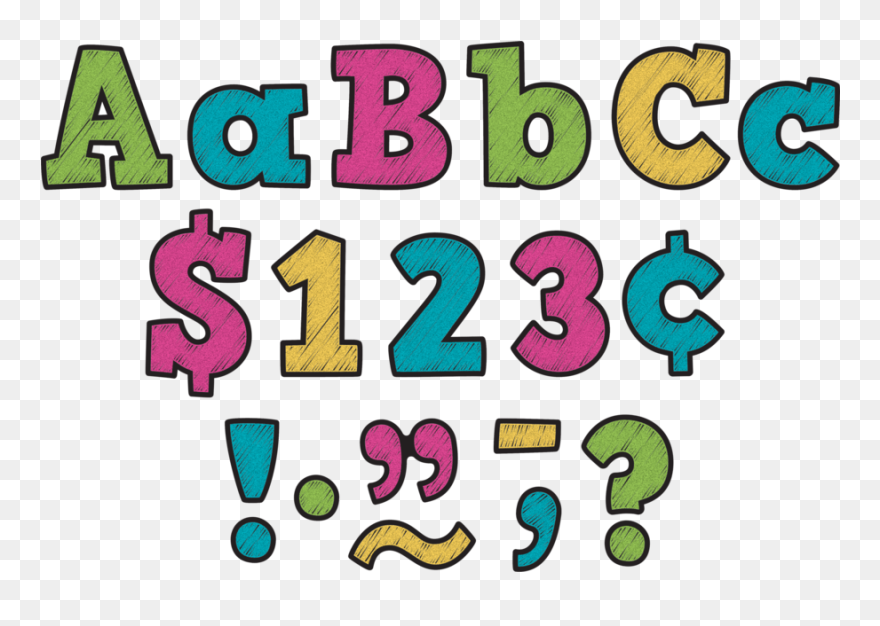 Tcr3881 Chalkboard Brights Bold Block 3" Letters Clipart