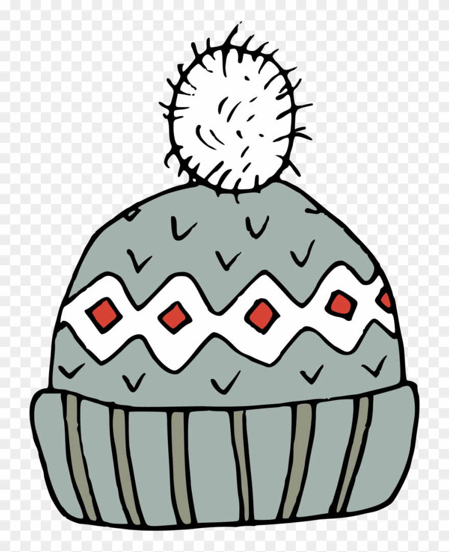 Hand Painted A Gray Hat Winter Transparent Decorative - Transparent Clipart Winter Hat - Png Download