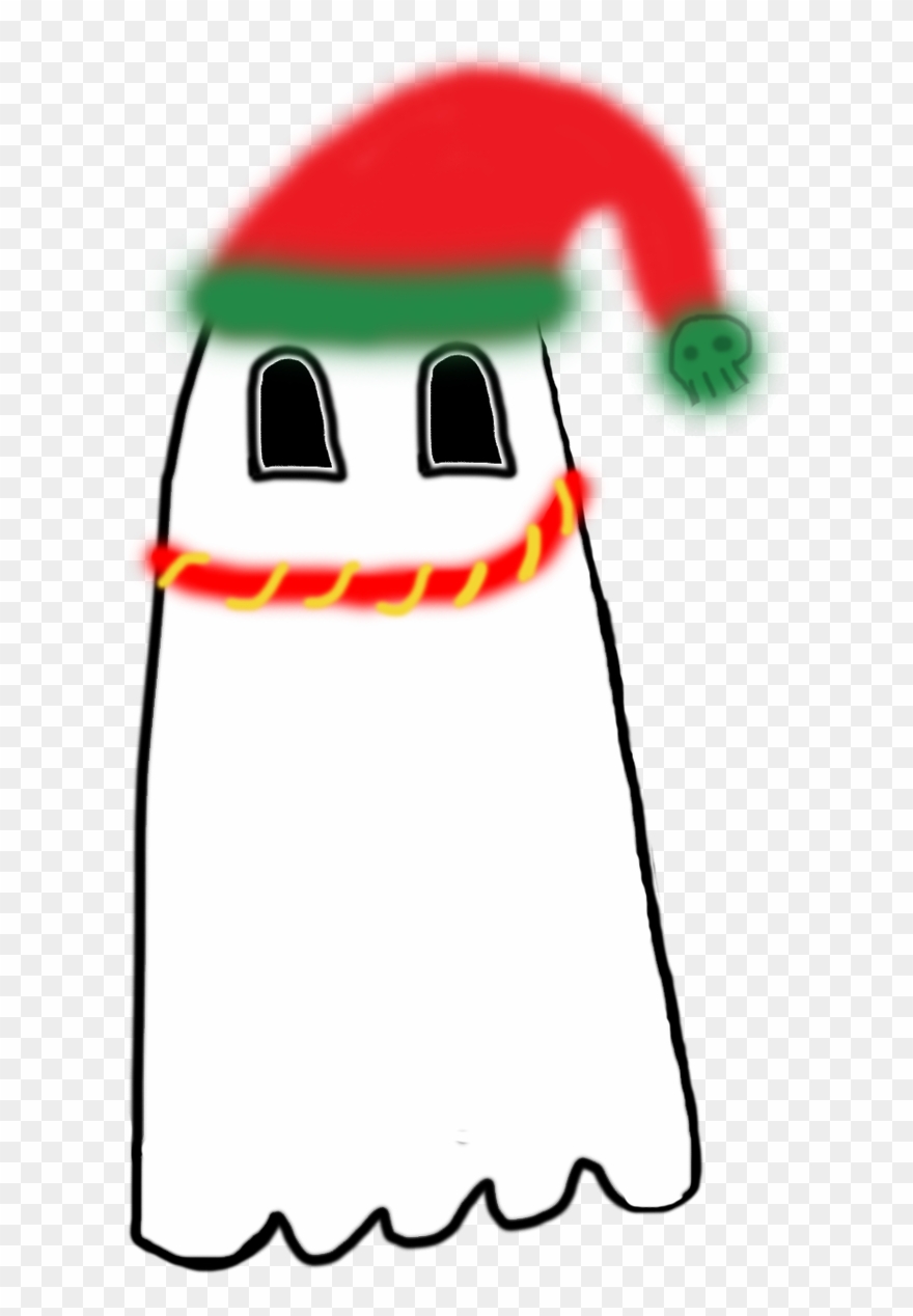 A Ghost Dressed For Christmas Clipart