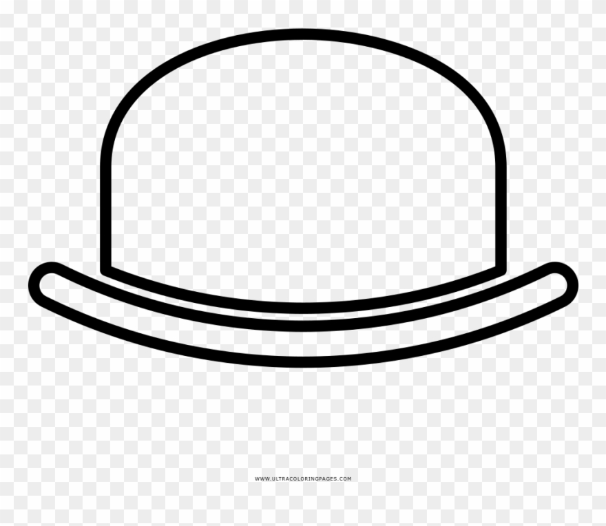 Bowler Hat Coloring Page - Dibujos De Sombreros Para Colorear Clipart