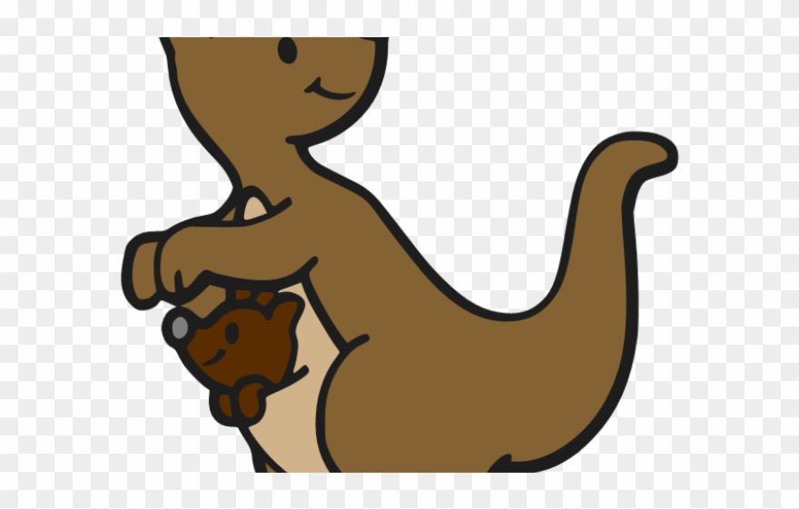 Kangaroo Clipart Transparent Background - Baby Kangaroo Cartoon - Png Download