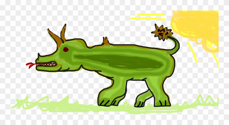 Dino Basking In The Sun - Cartoon Clipart