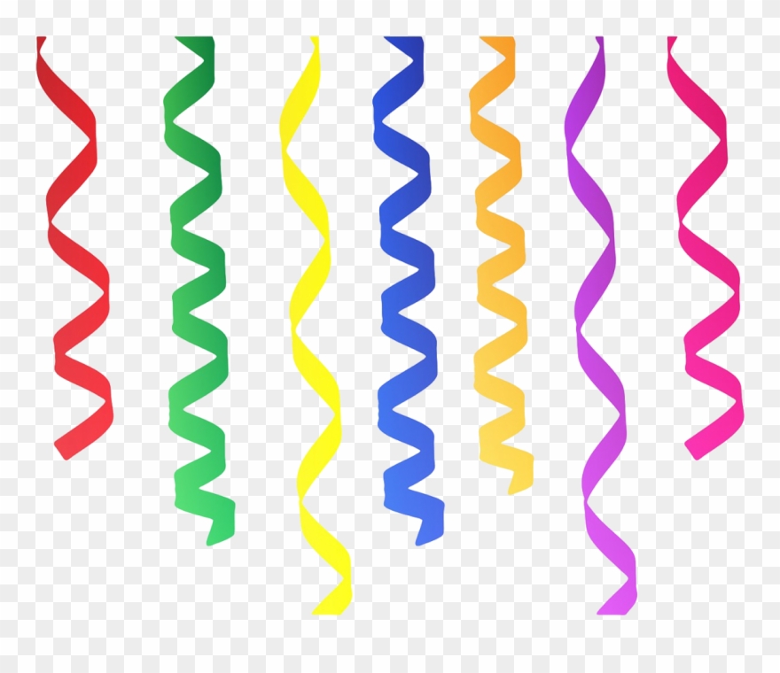 Birthday Party Decoration Vector Png Image - Streamers Ribbons Png Clipart