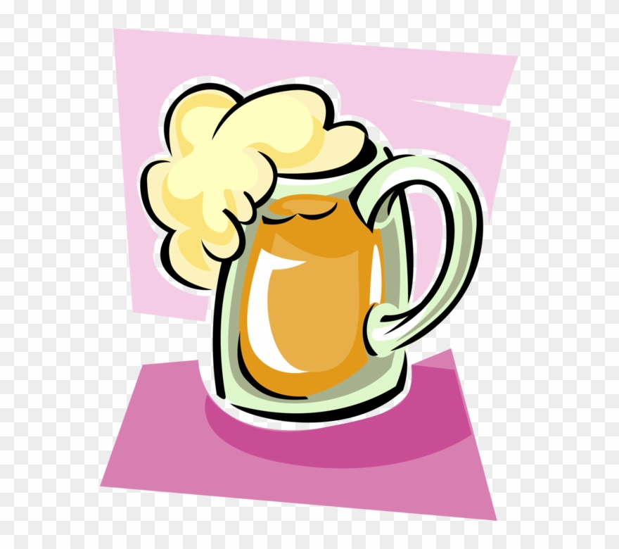 Vector Illustration Of Frothy Mug Of Beer Alcohol Beverage Clipart