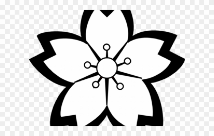 Sakura Blossom Clipart Blosson - Cherry Blossom Line Art - Png Download