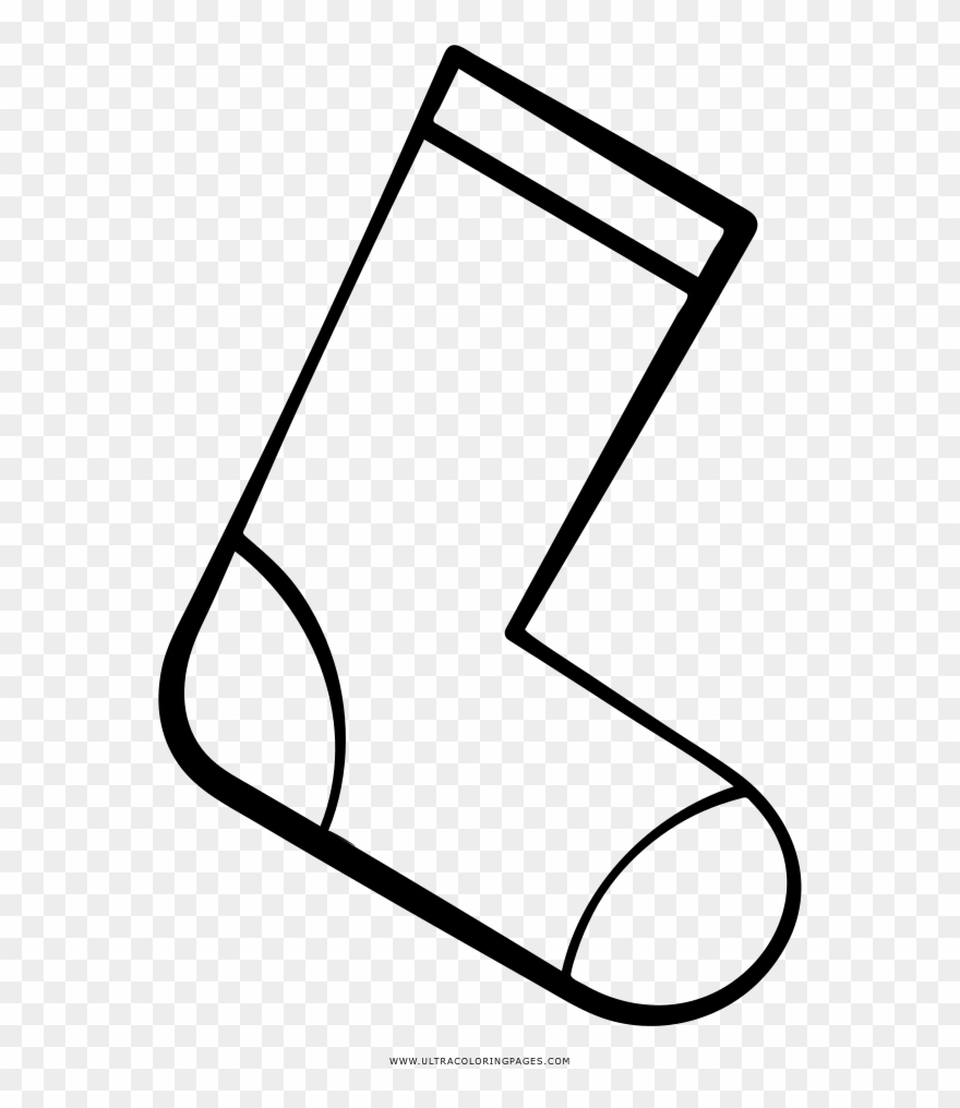 Christmas Stocking Coloring Page - Line Art Clipart