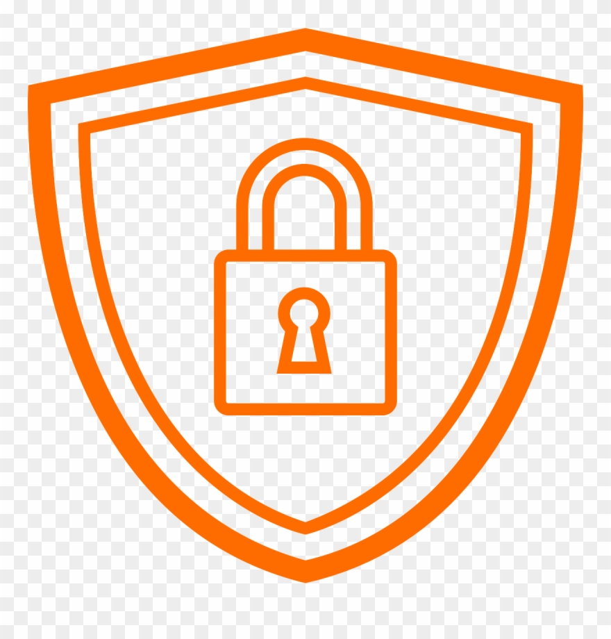 Noun Security Shield 1966901 Ff6d00 - Icone Acces Clipart