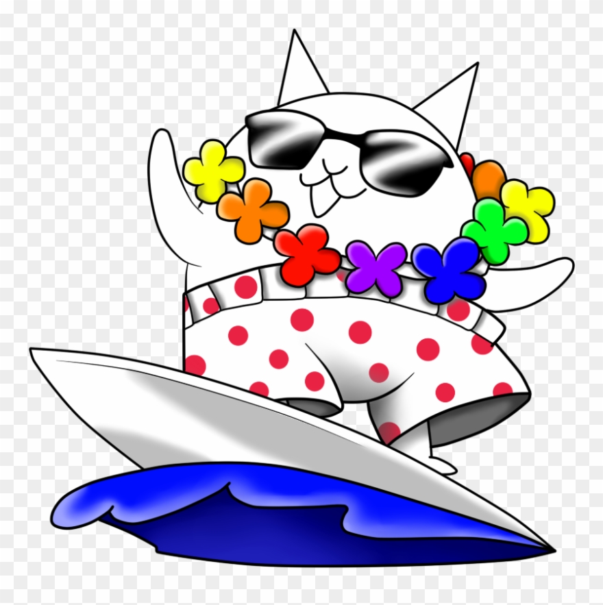 Free Png Surfer Cat The Battle Cats Game Png Image - Surfer Cat Battle Cats Clipart