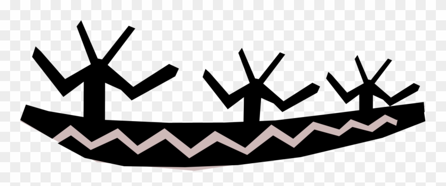 Vector Illustration Of Three Aztec Natives In Dugout Clipart