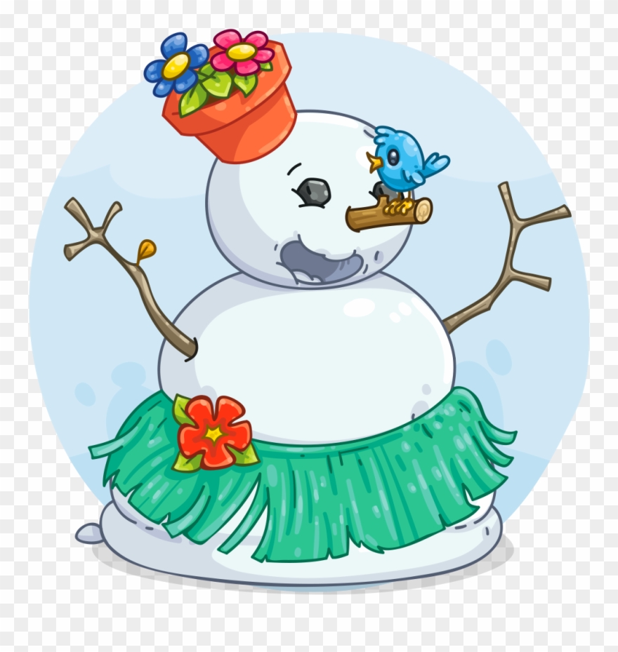 Aloha Snowman - Cartoon Clipart
