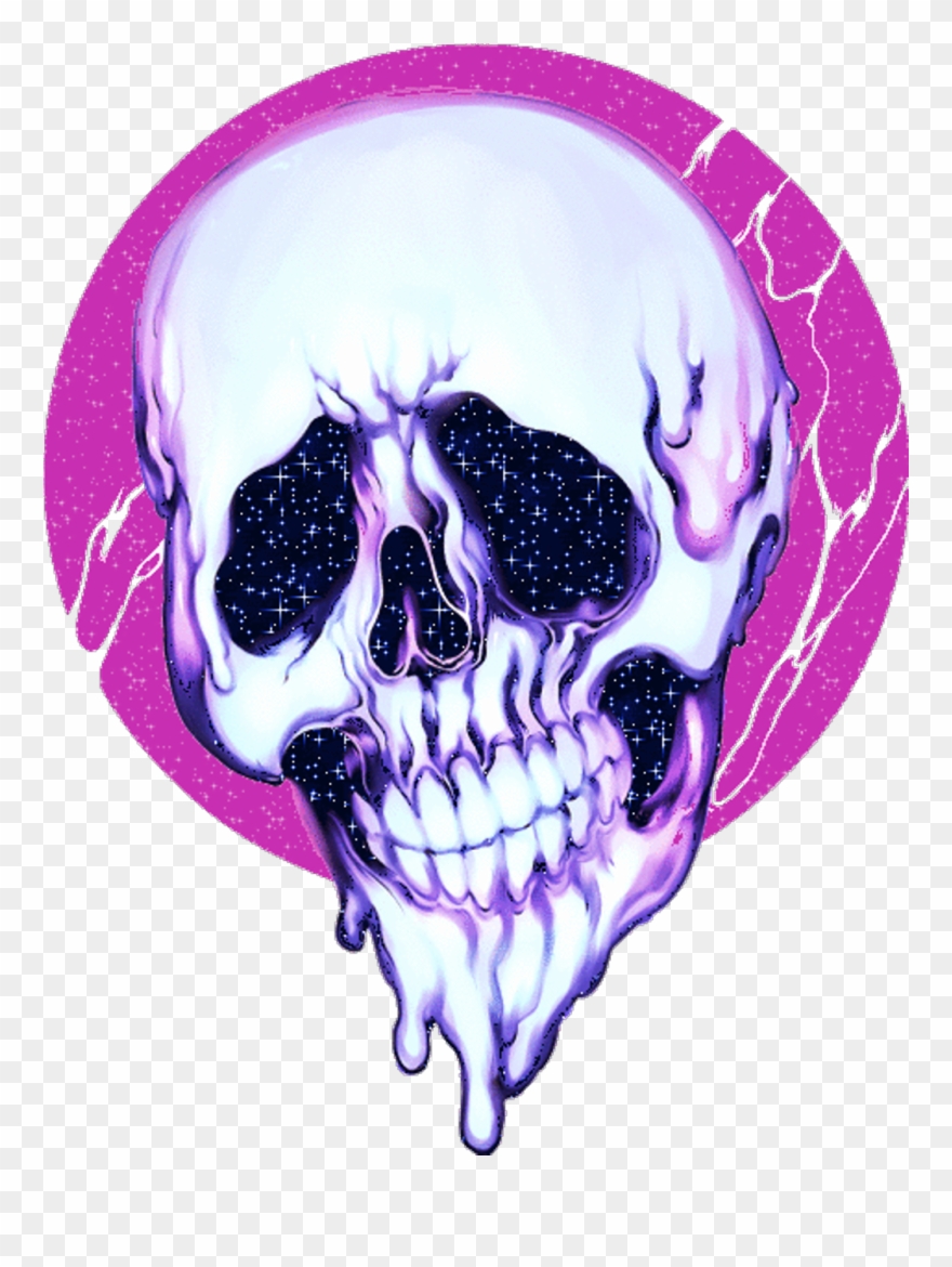 #skull #glitter #trippy #horror #aesthetic #pink #purple - Aesthetic Skull Png Clipart