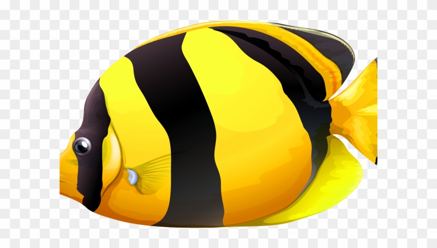 Goldfish Clipart Cute Yellow Fish - Butterfly Fish Transparent - Png Download