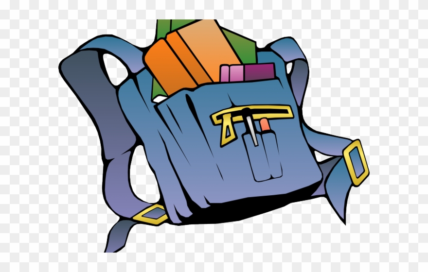 Backpack Clipart Green Backpack - Books In The Bag Clipart - Png Download