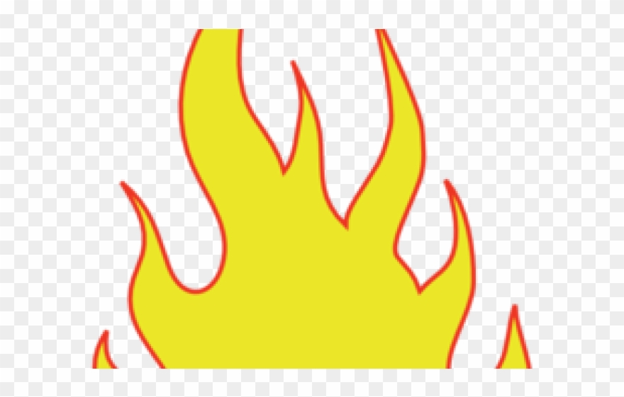 Flames Clipart Stencil Free - Flame Template - Png Download
